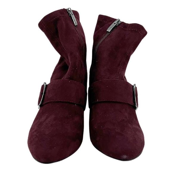 Franco Sarto | Women's Eugenia Heeled Boots | Burgundy | Size 8 - Picture 2 of 9